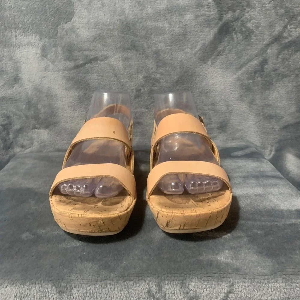 Korks Kork-Ease Pink Leather Cork Platform Wedge Sandals Q32206 CBTB16 Mens 6.5M